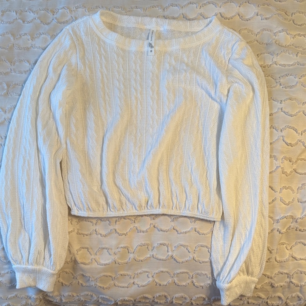 Altar'd State Cream Cable Knit Crop Top